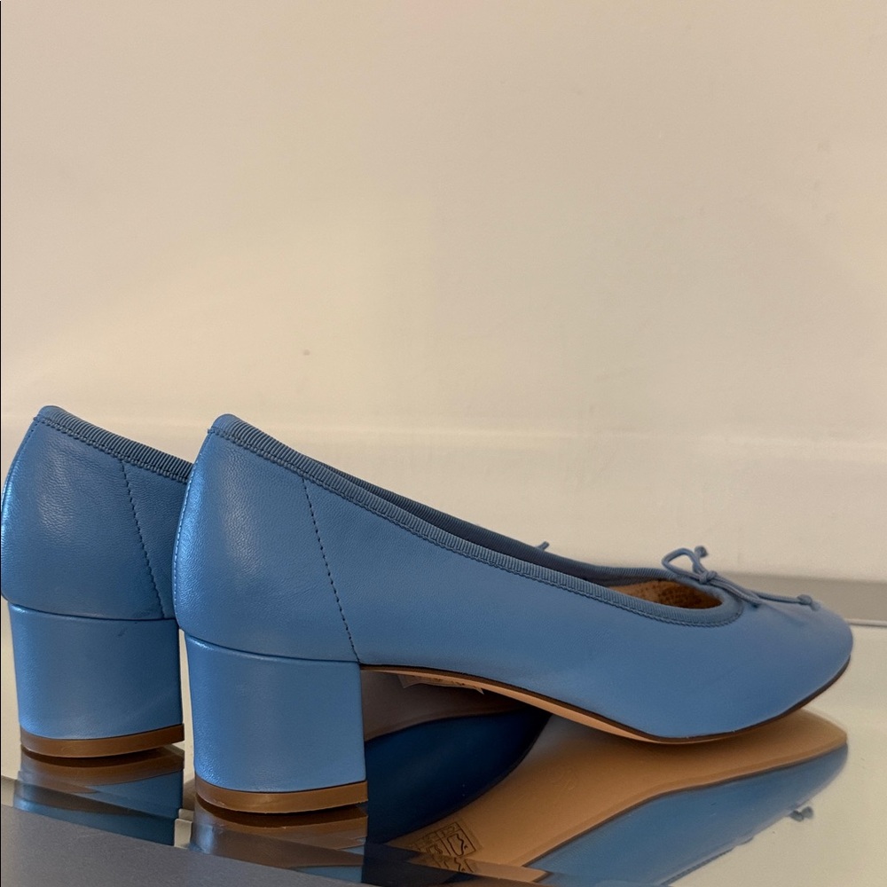 J. CREW Kate Block Heel Ballet Pumps Blue Women's Size 7 - Picture 5 of 16